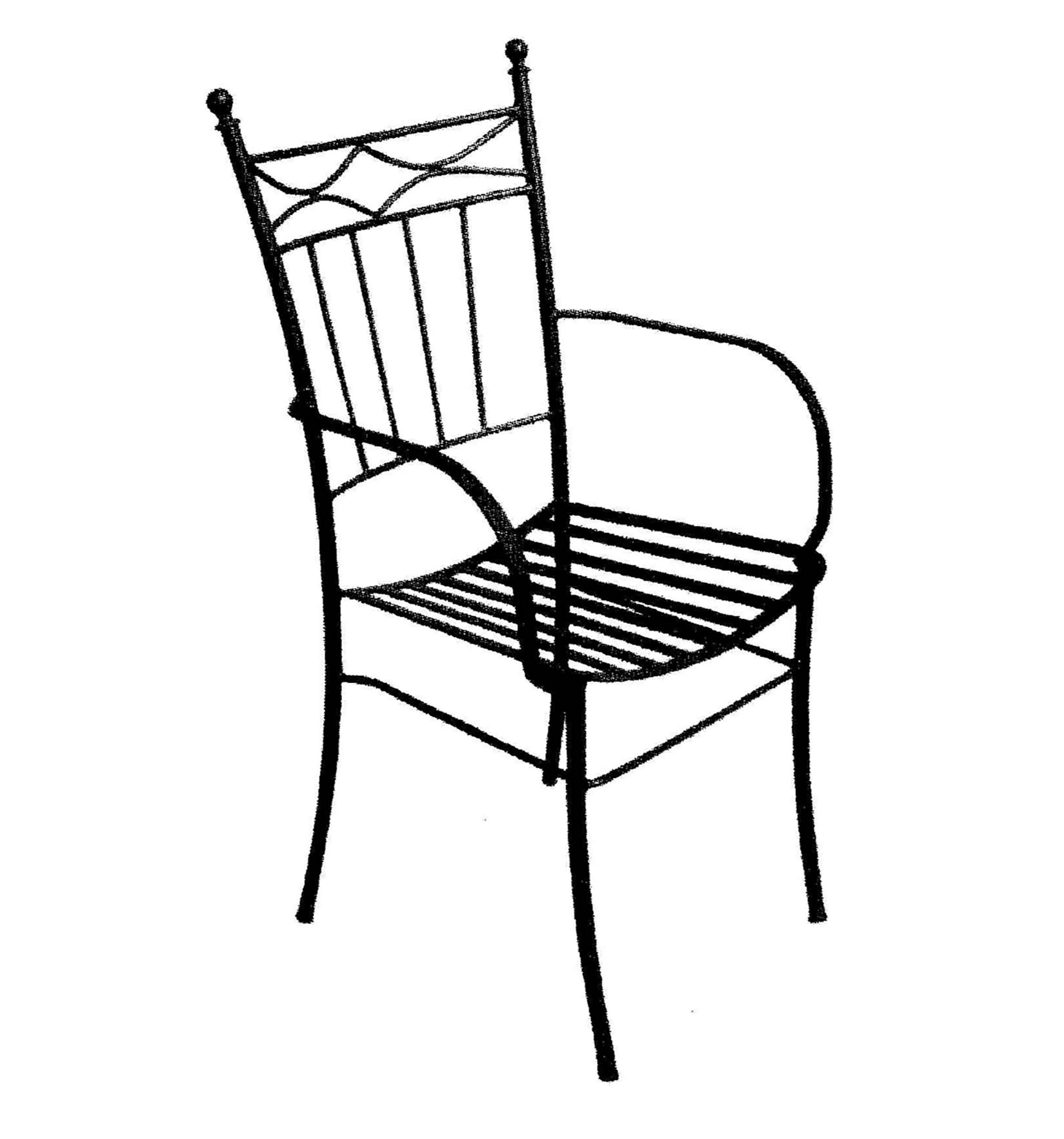 Ada Iron Chair Model Perspective