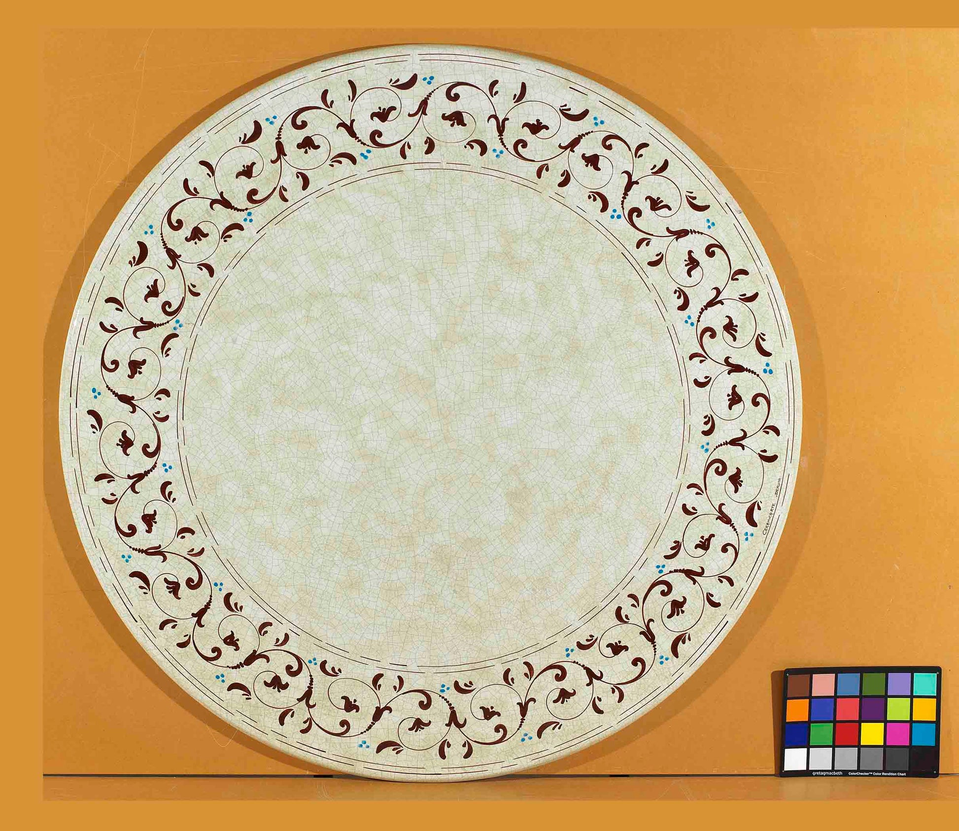Italian Atlanta Round Lava Stone Ceramic Table