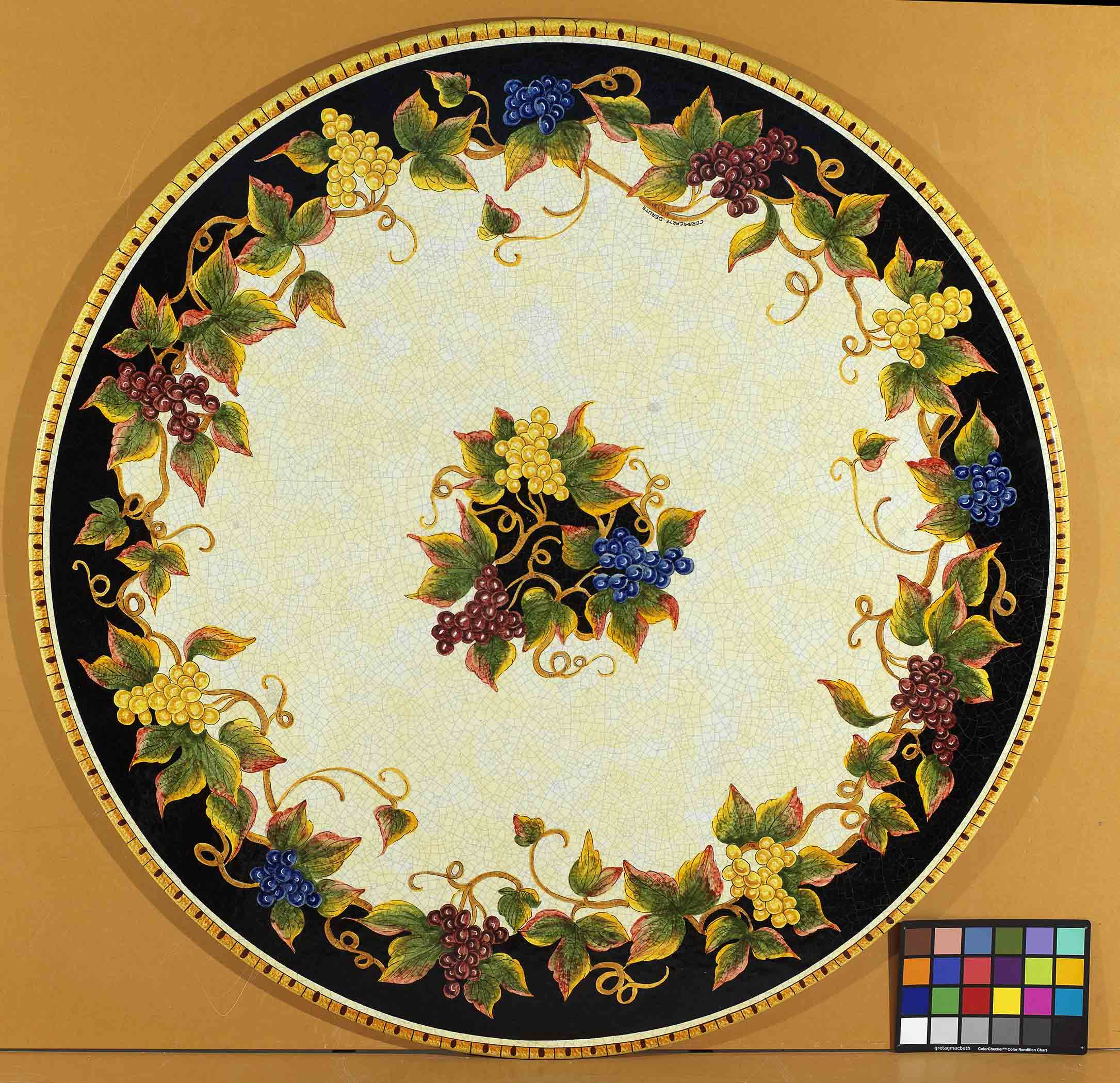 Round Lava Stone Art Table