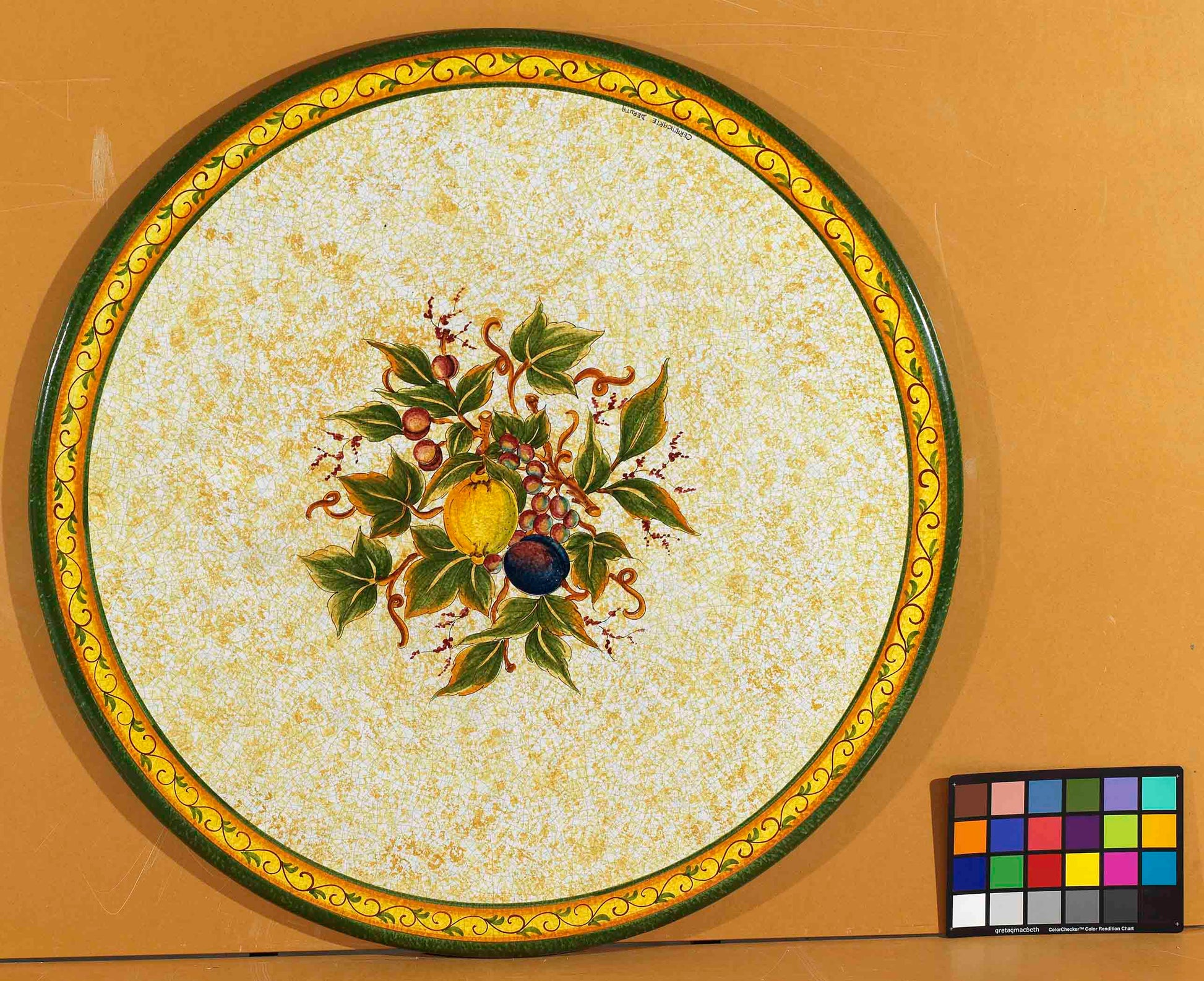 Brufa Handmade Lava Stone Round Ceramic Art Table