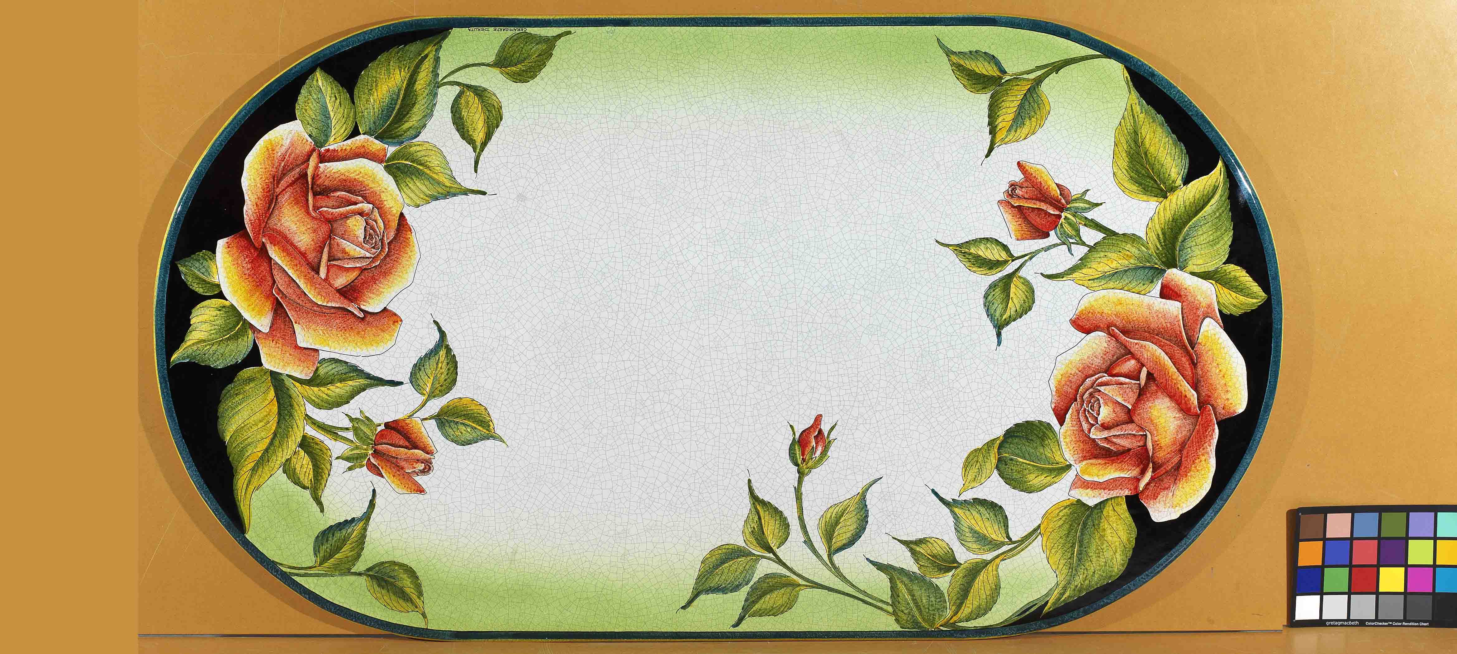 Colonia Oval Lava Stone Ceramic Art Table Main