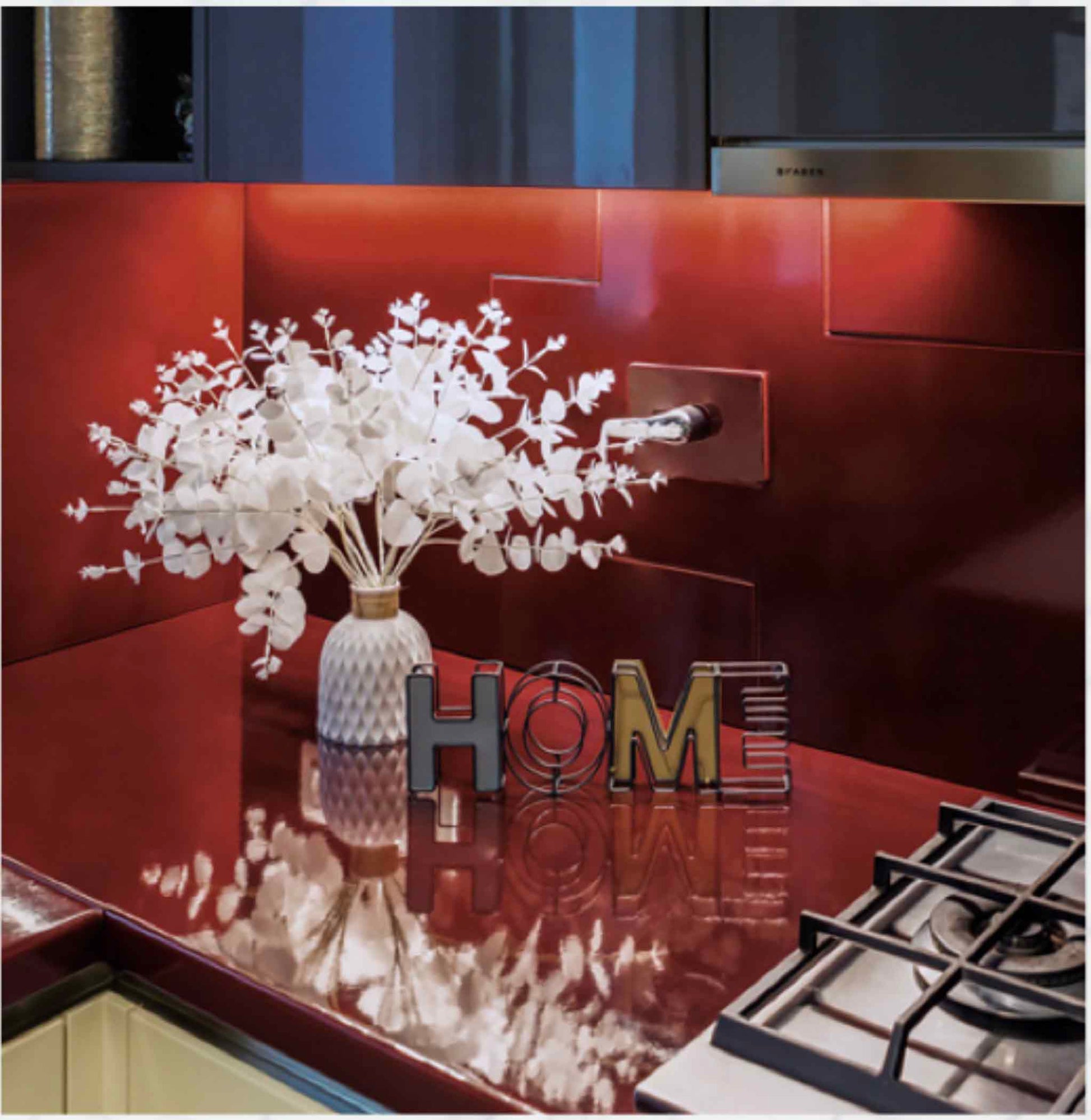 Custom Plain Lava Stone Ceramic Art Countertop  Details