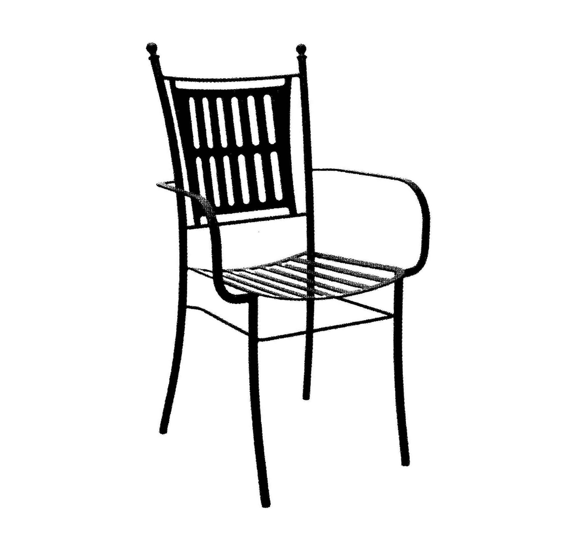 Eva Iron Chair Model Perspective