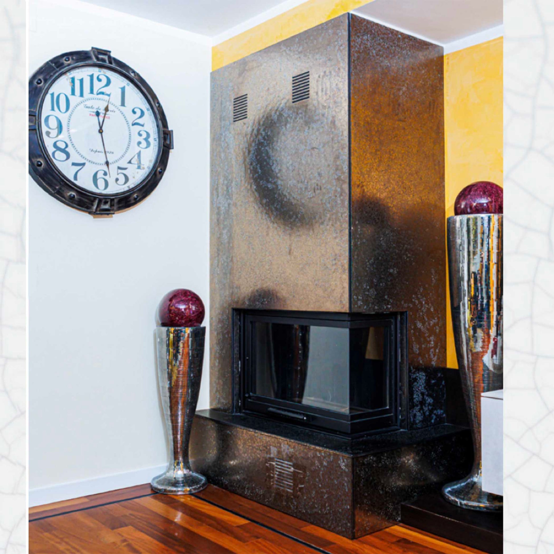 Orion Fireplace Lava Stone Ceramic Art Tiles