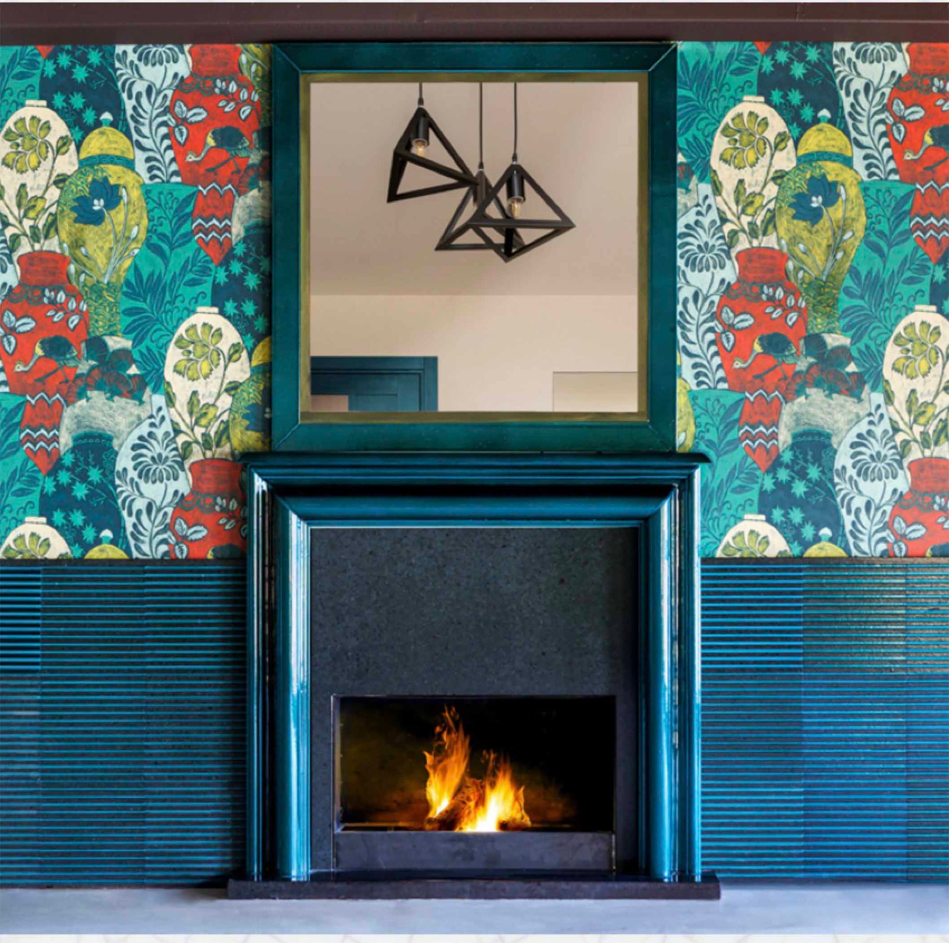 Blue Sky Lava Stone Fireplace Cladding Tiles