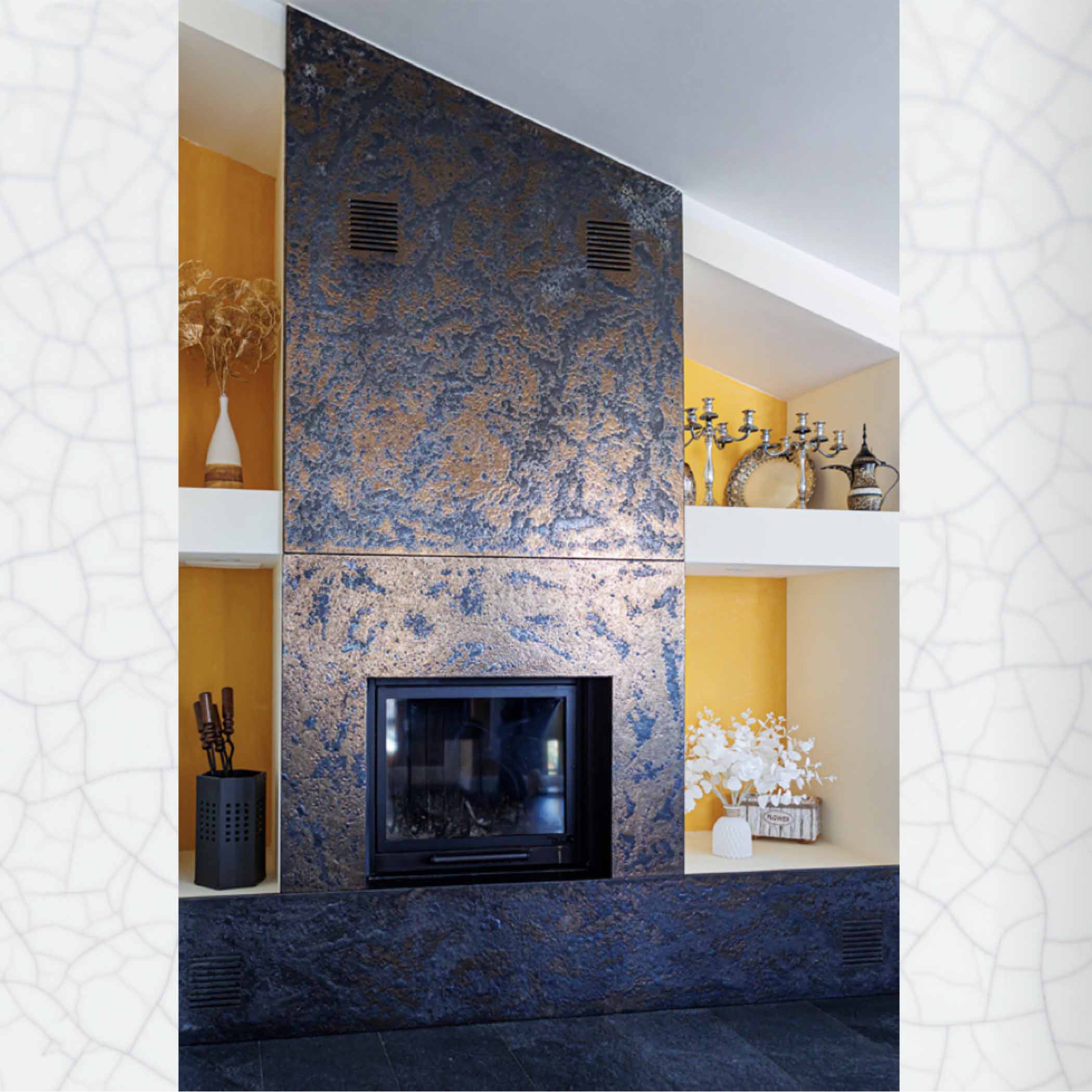 Galaxy Lava Stone Fireplace Cladding Tiles