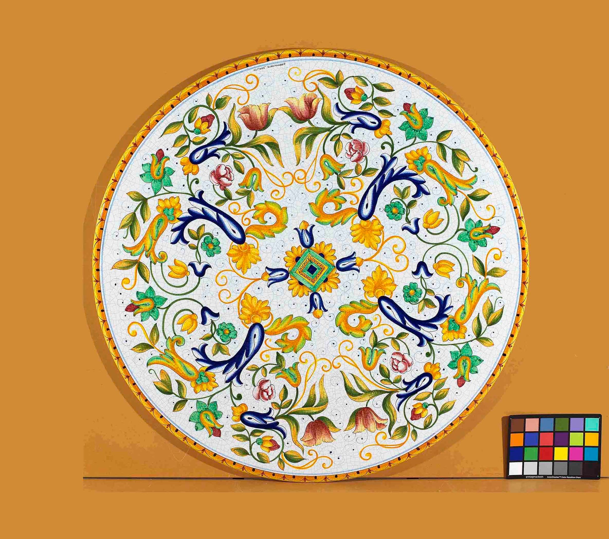 Handmade Lava Stone Pisa Round Table Top Design Details