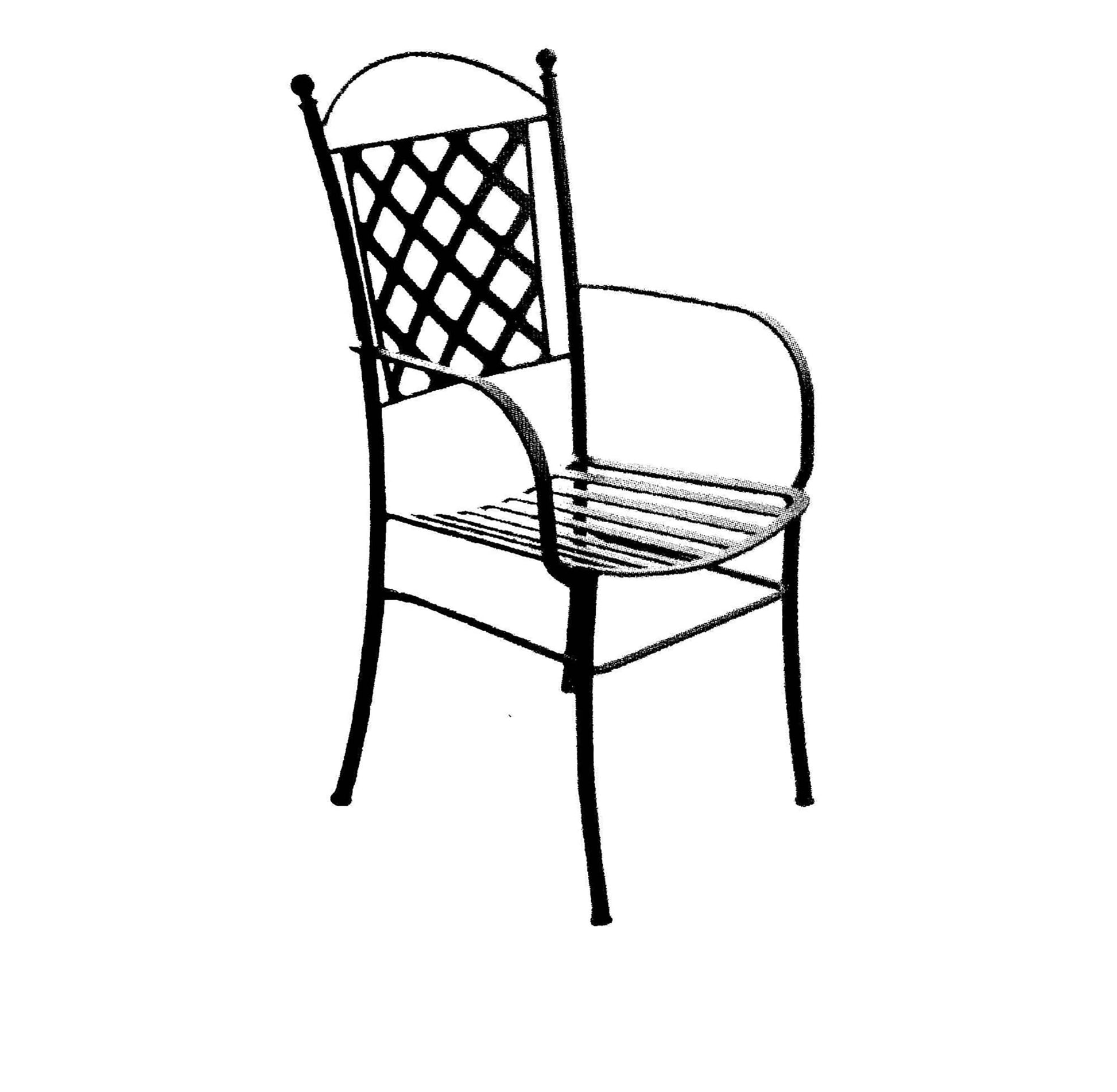 Iris Iron Chair Model Perspective