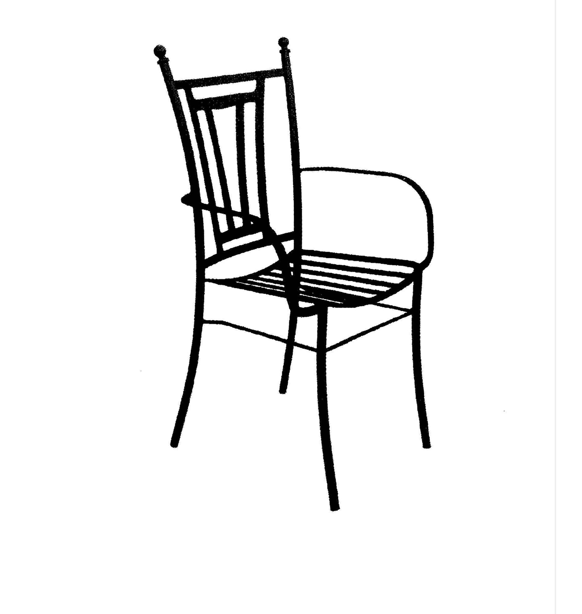 Isabel Iron Chair Model Perspective