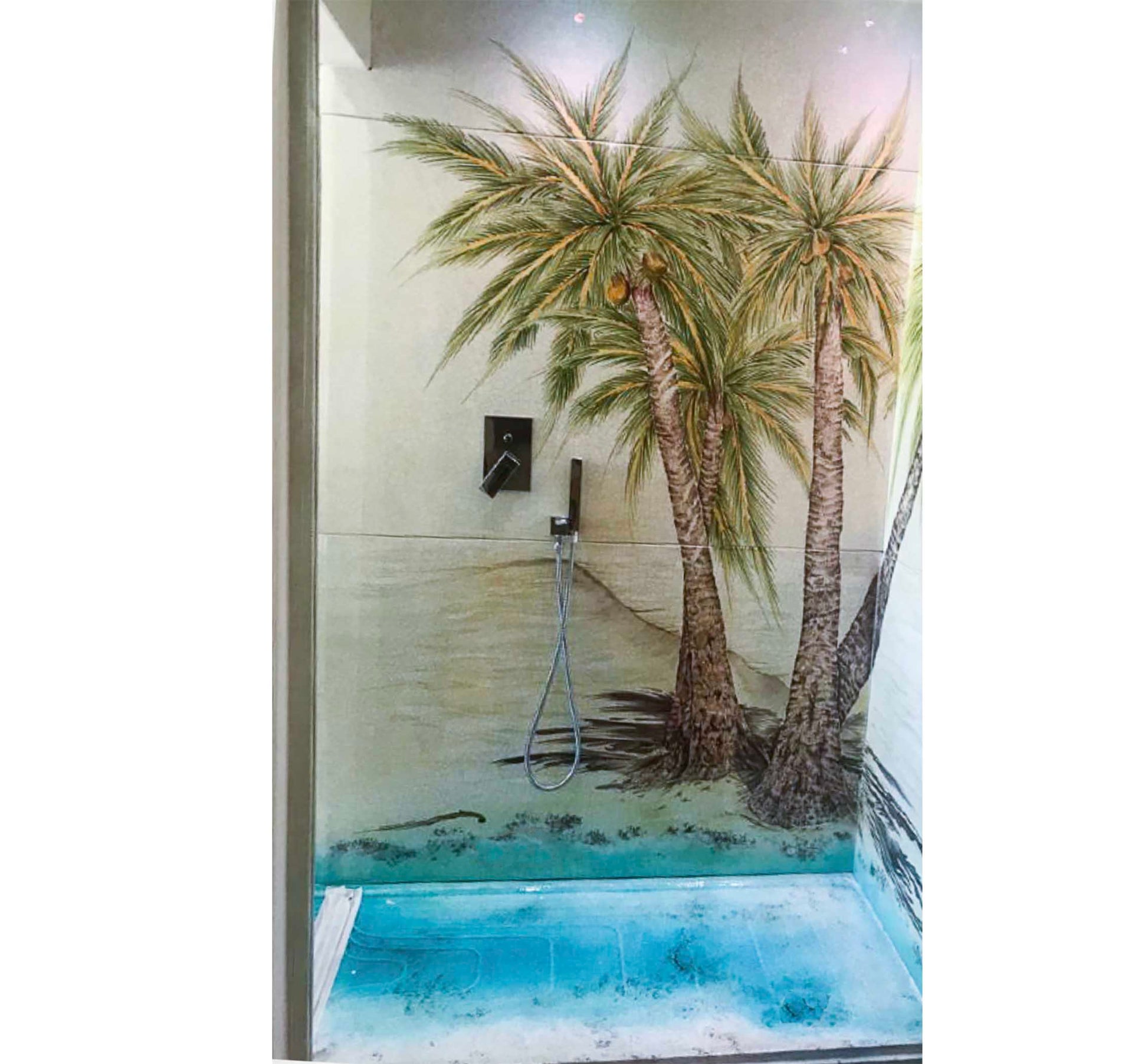 Palm Beach Lava Stone Ceramic Art Shower Tiles
