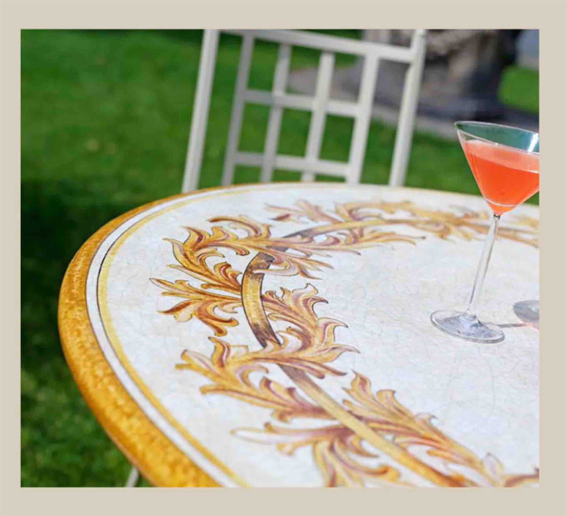 Italian Lava Stone Ceramic Tabletop Detailed View
