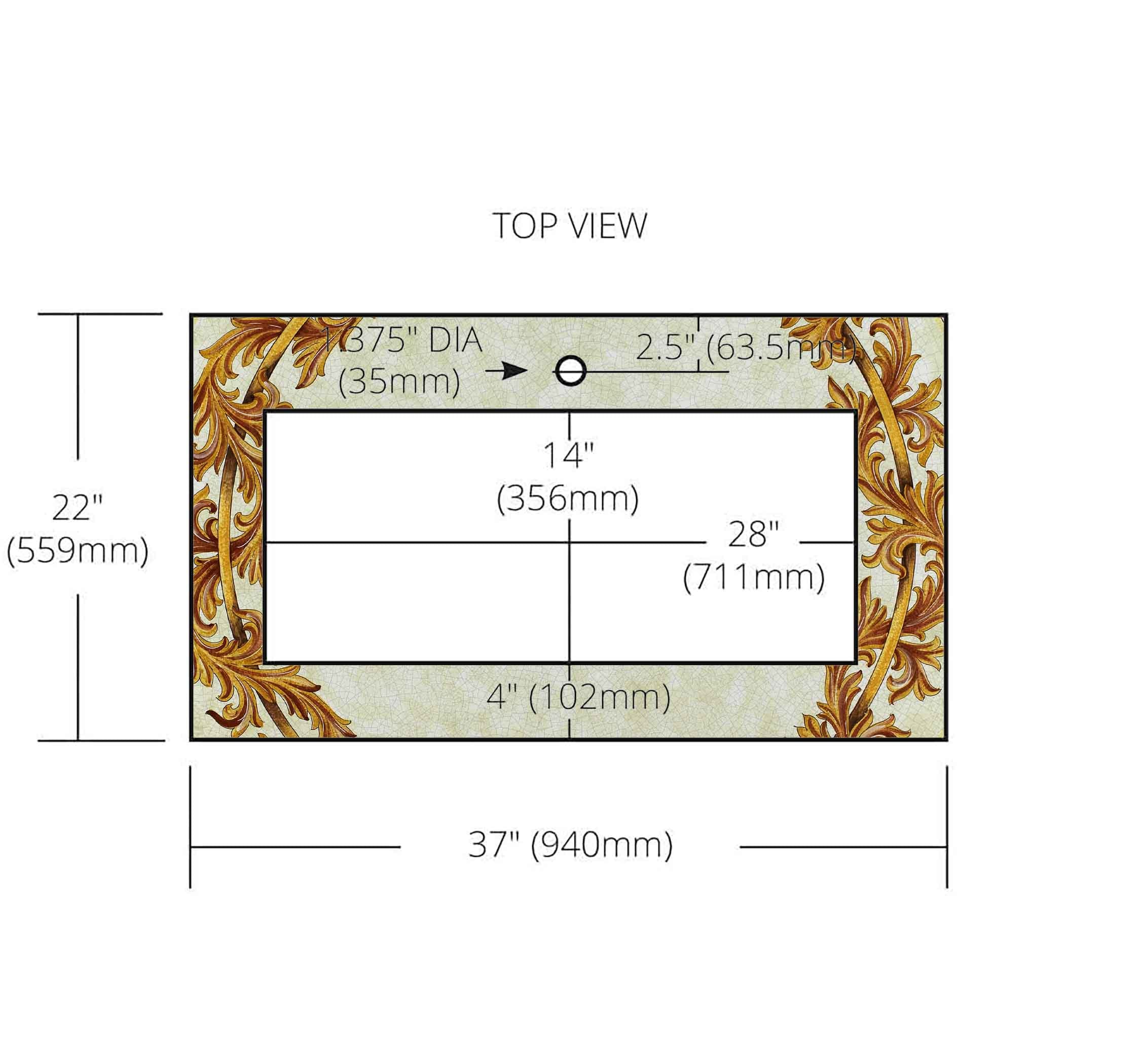Royal Lava Stone Ceramic Through Vanity Top