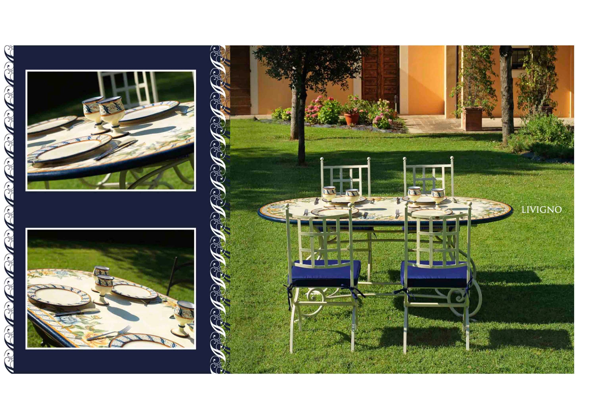 Italian Livigno Oval Lava Stone Ceramic Art Table General