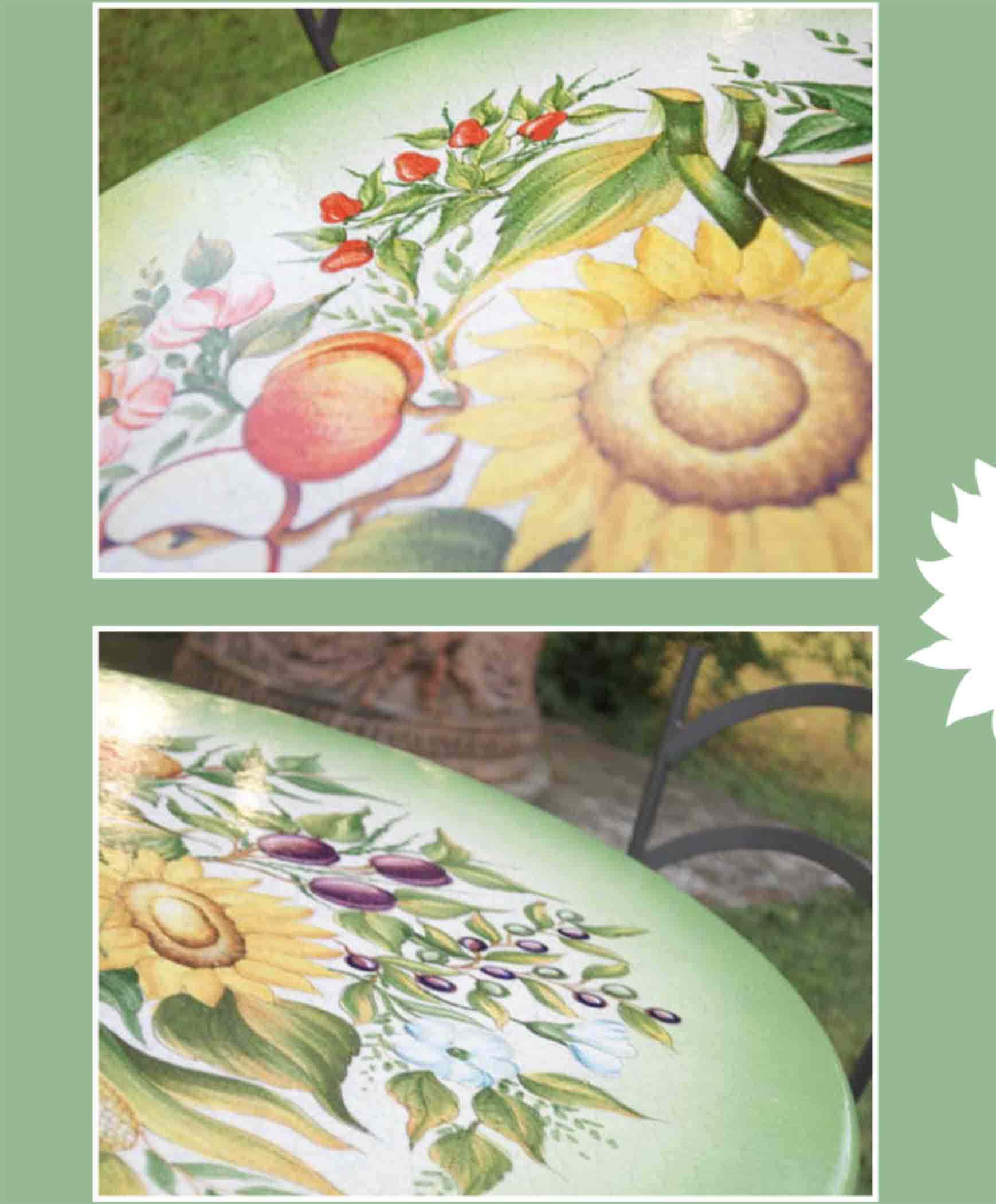 Italian Lucca Round Lava Stone Ceramic Art Table Details