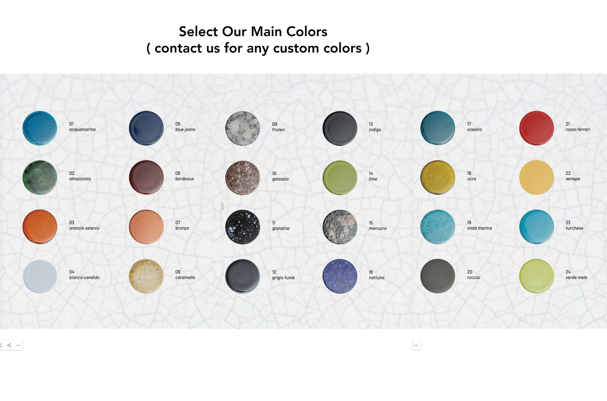 Select Colors for countertops and Tile