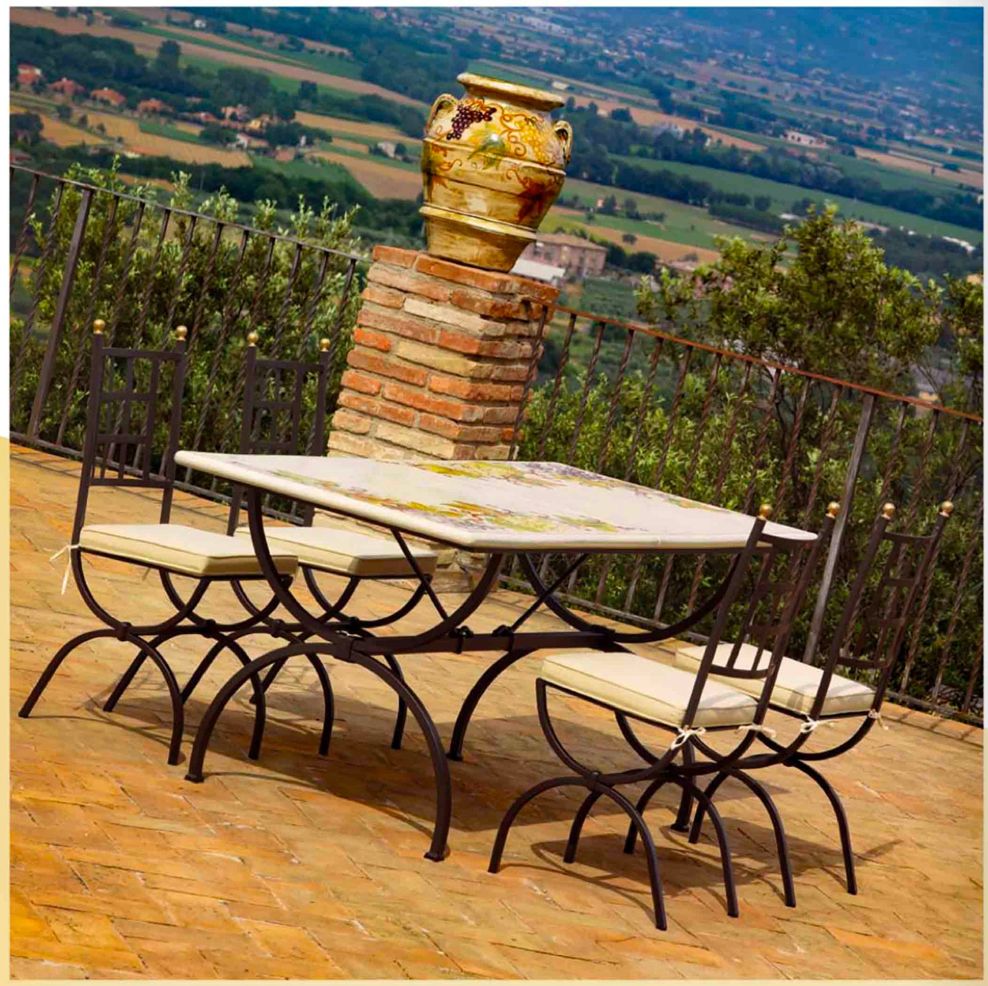 Montefalco Rectangular Lava Stone Ceramic Table
