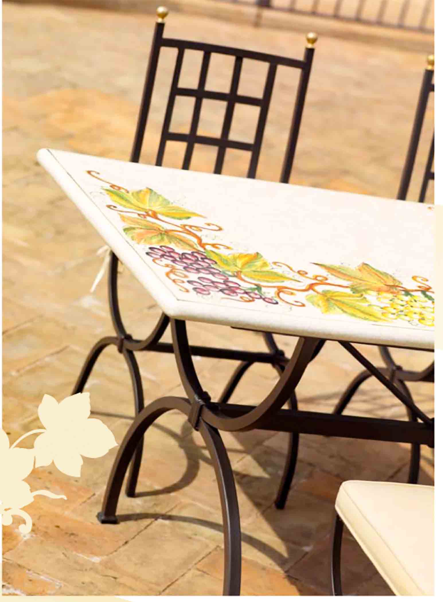 Montefalco Rectangular Lava Stone Ceramic Table Details