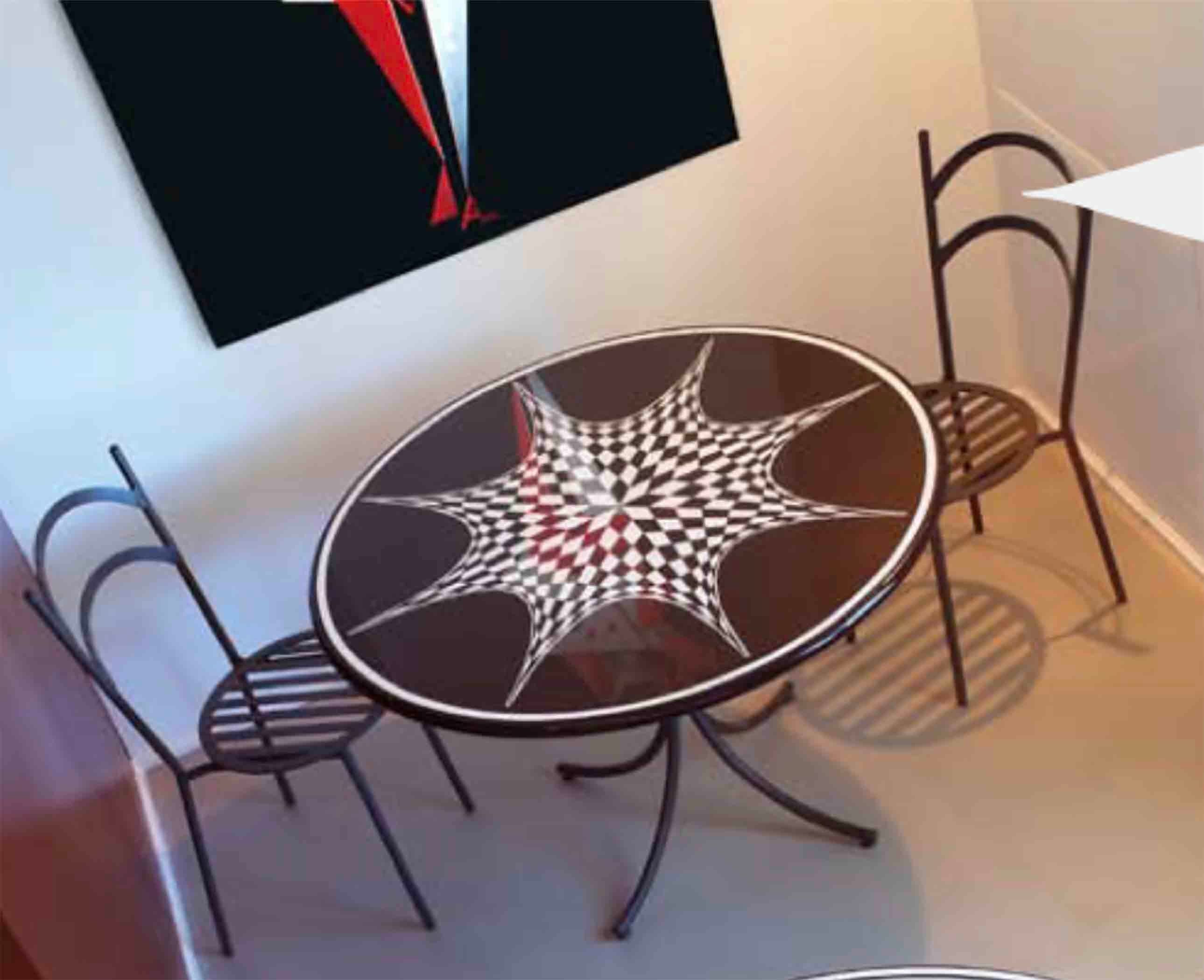 Orion Round Lava Stone Ceramic Art Table