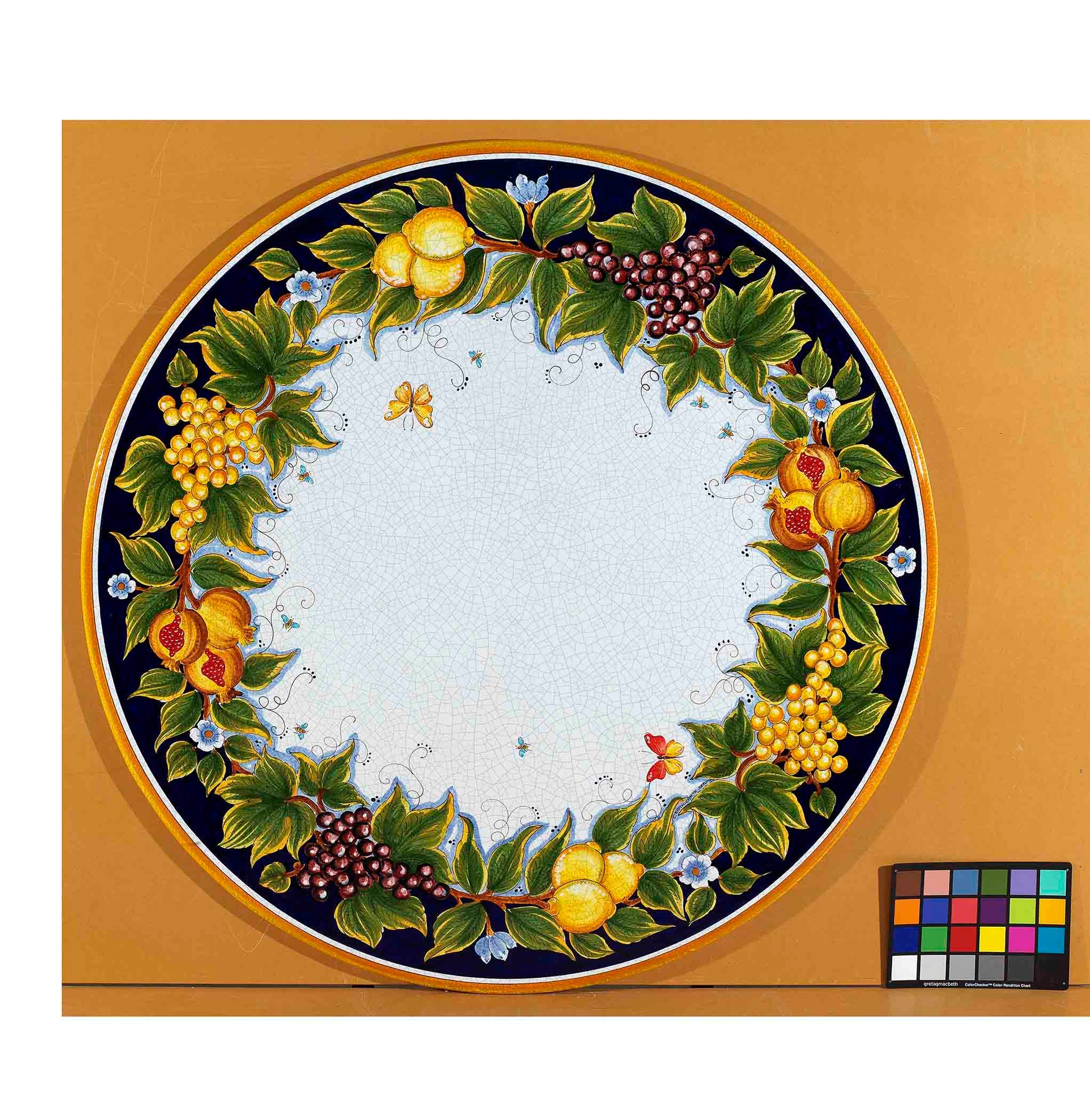 Fruits Lava Stone Ceramic Art Table Details