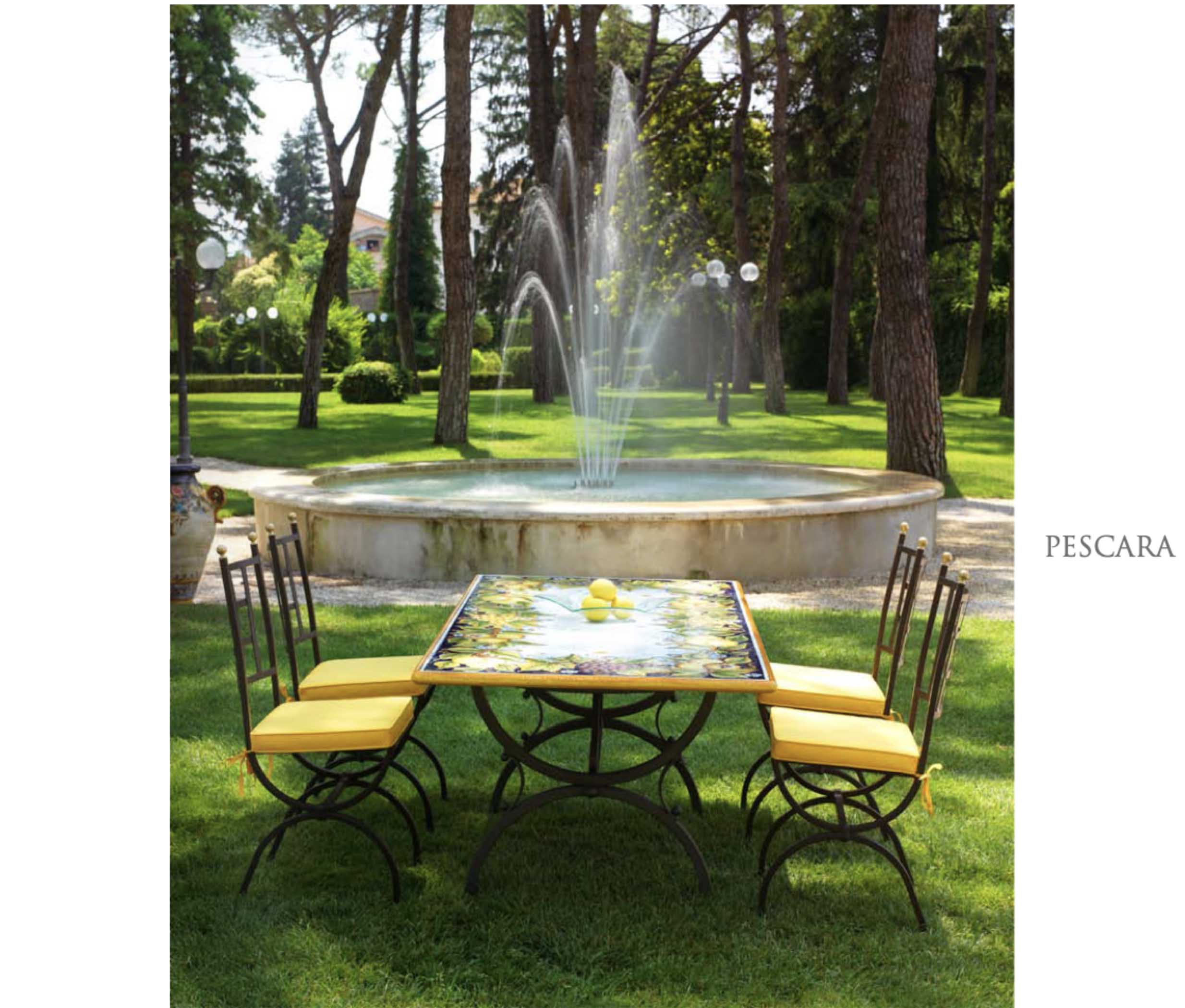 Fruits Lava Stone Ceramic Art Rectangular Table Garden