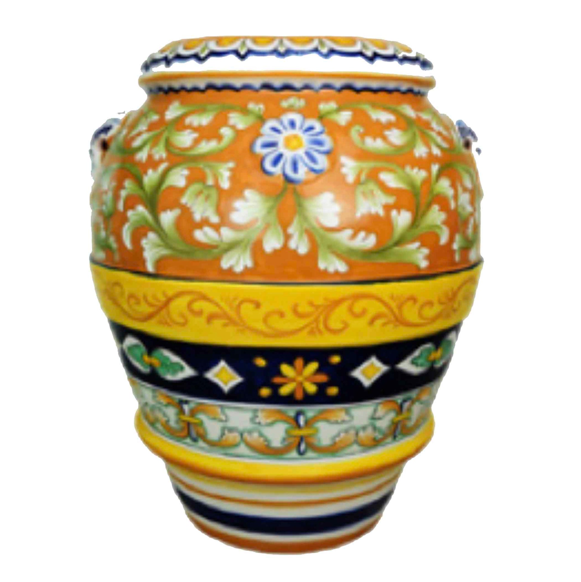 Handmade Italian Ceramic Pot - Floral Design