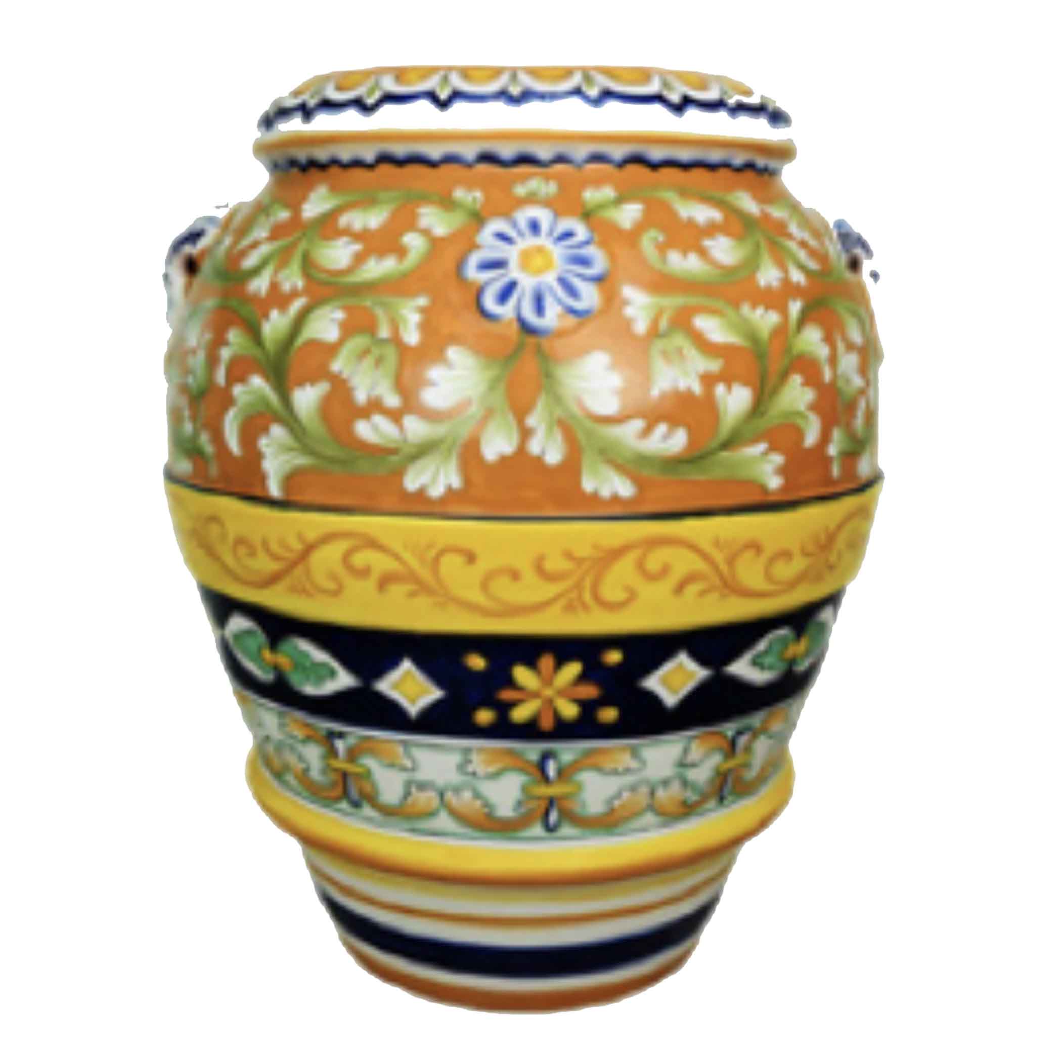 Handmade Italian Ceramic Pot - Floral Design