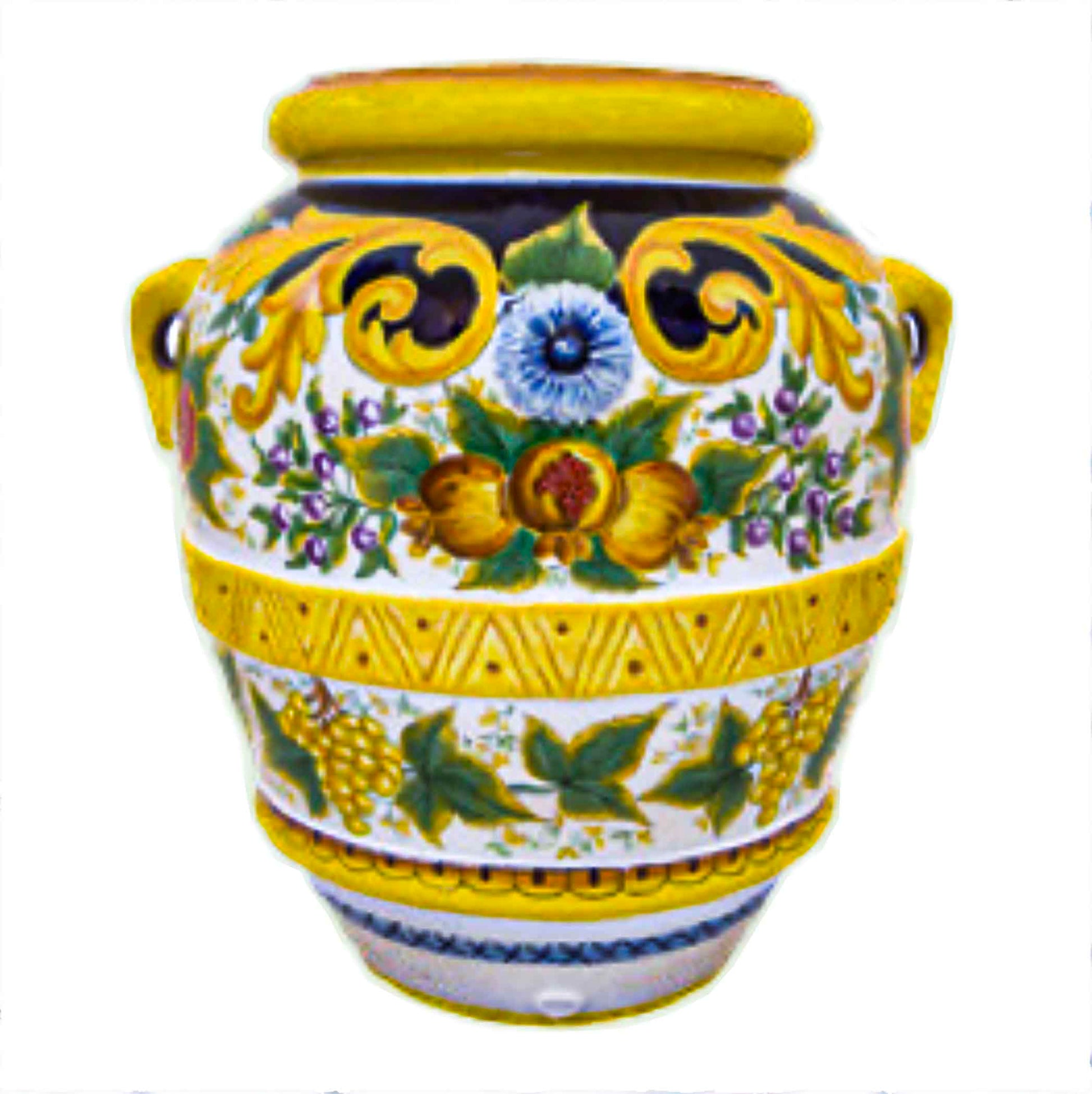 Handmade Italian Ceramic Pot - Fruit Design