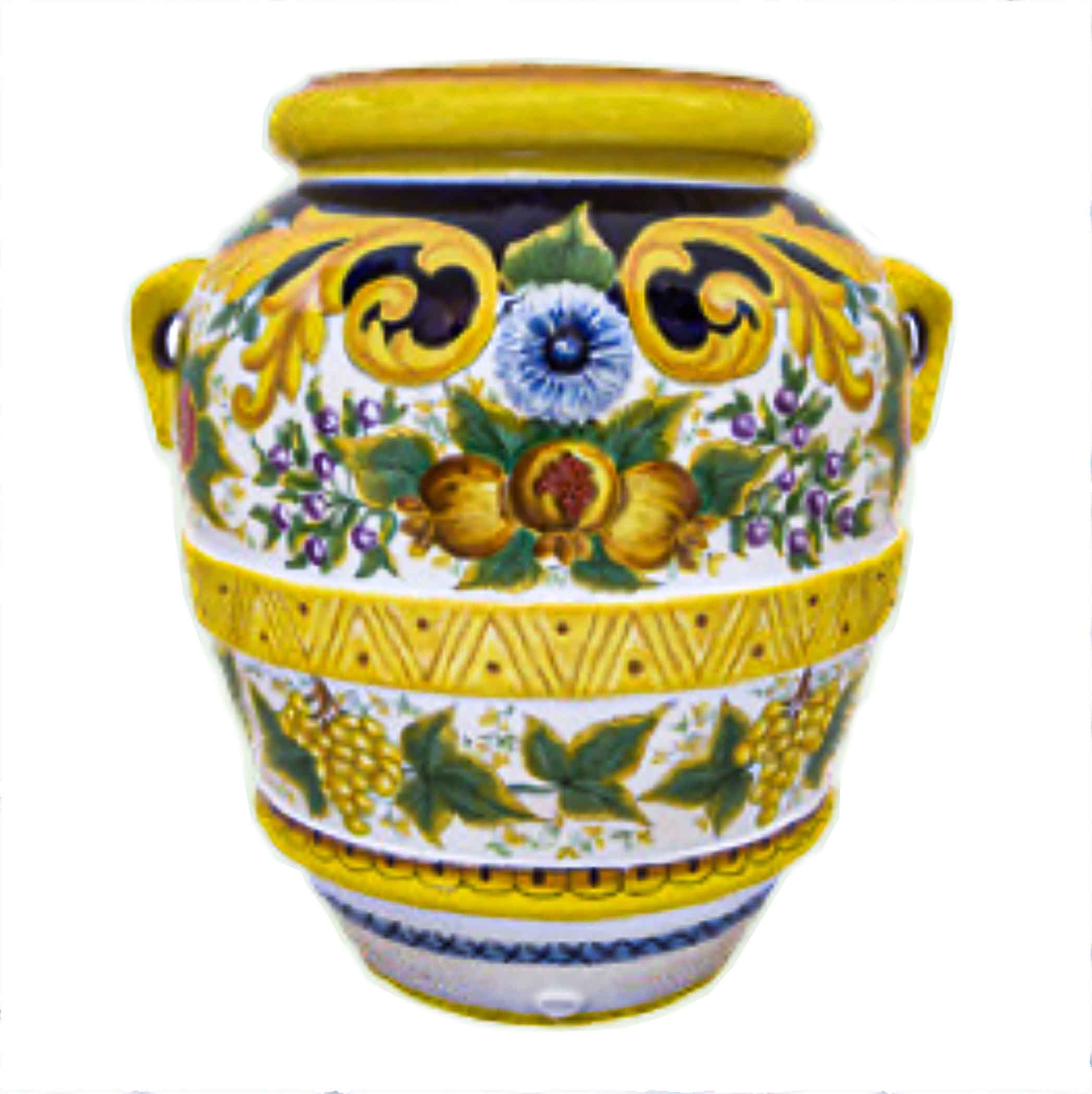 Handmade Italian Ceramic Pot - Fruit Design