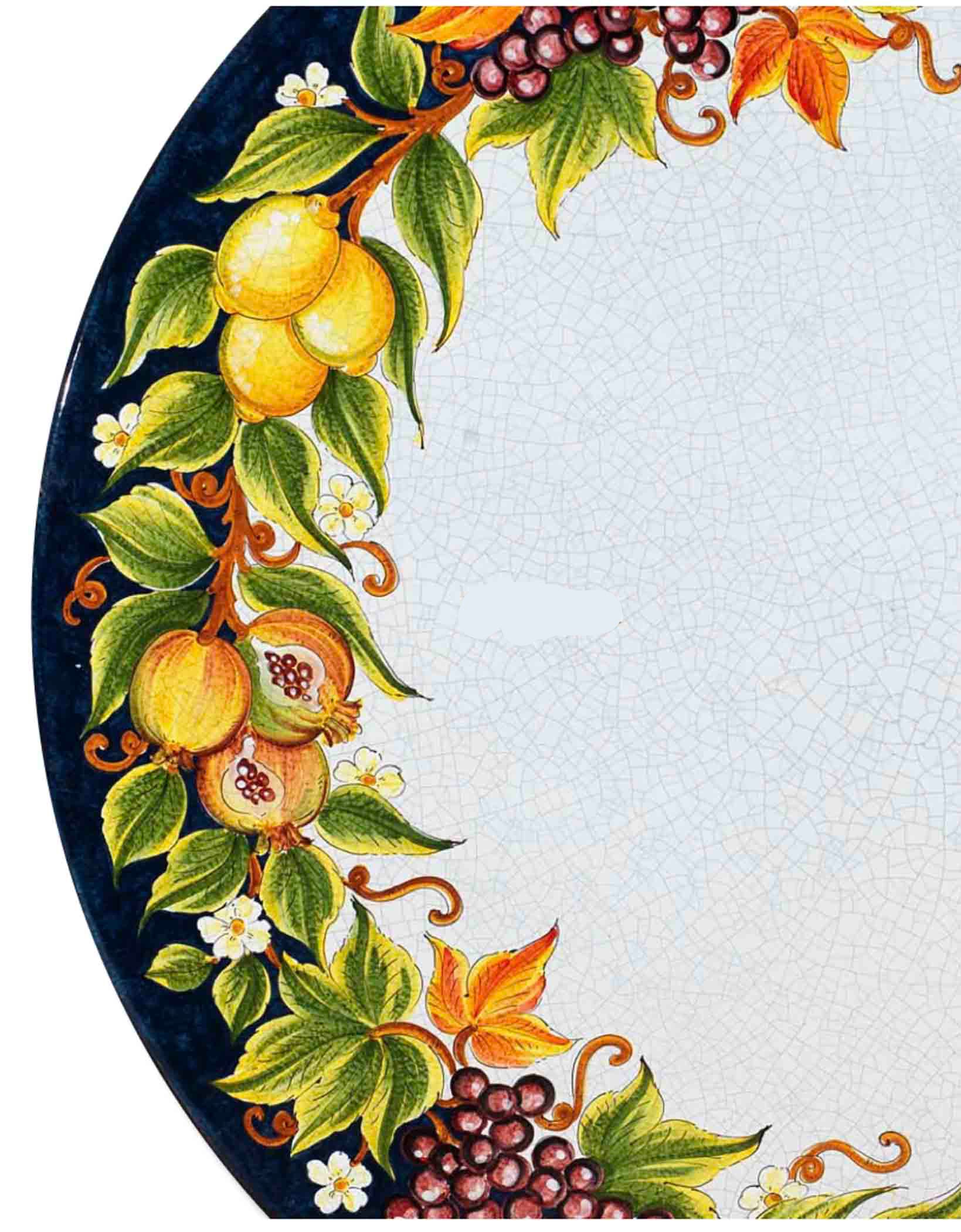 Italian Ceramic Round Volcanic Stone Table - Ravello Frutteto