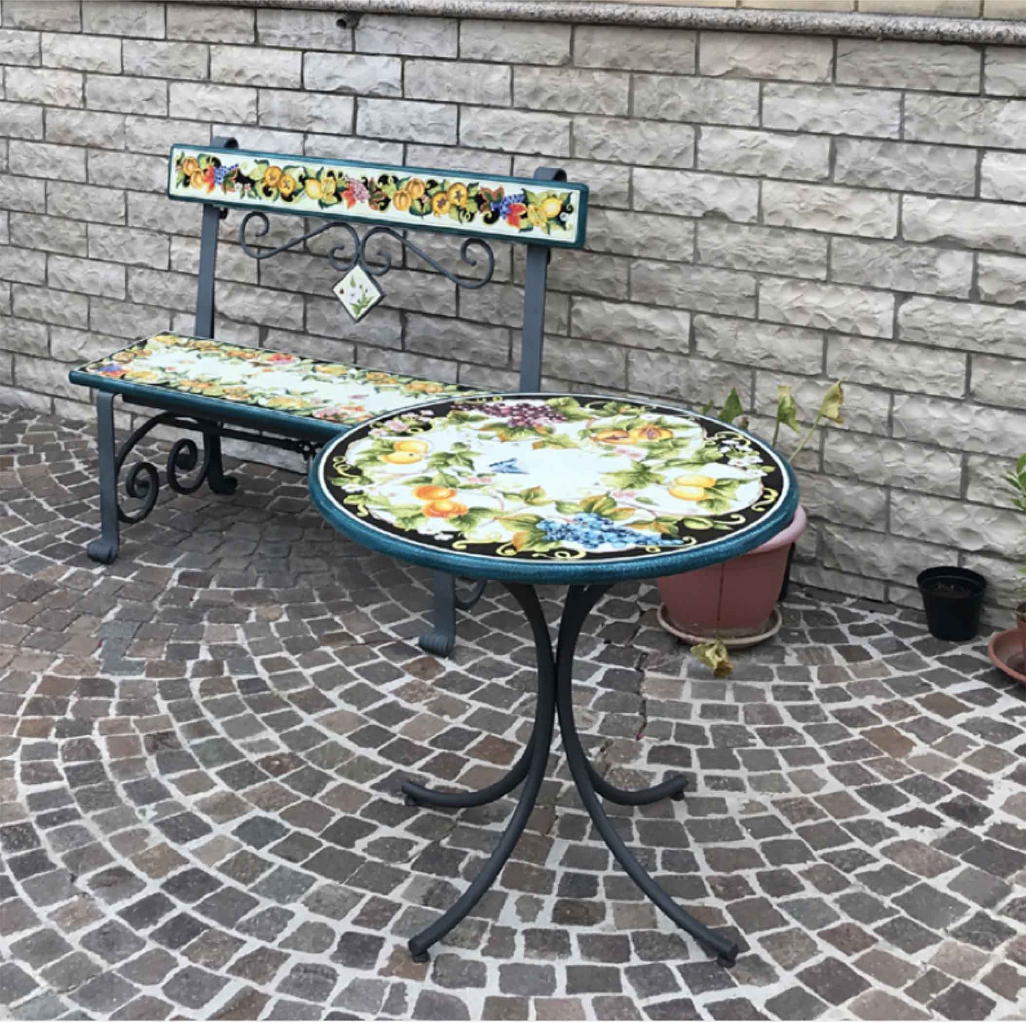 Two Seater Italian Classic Lava Stone Bench