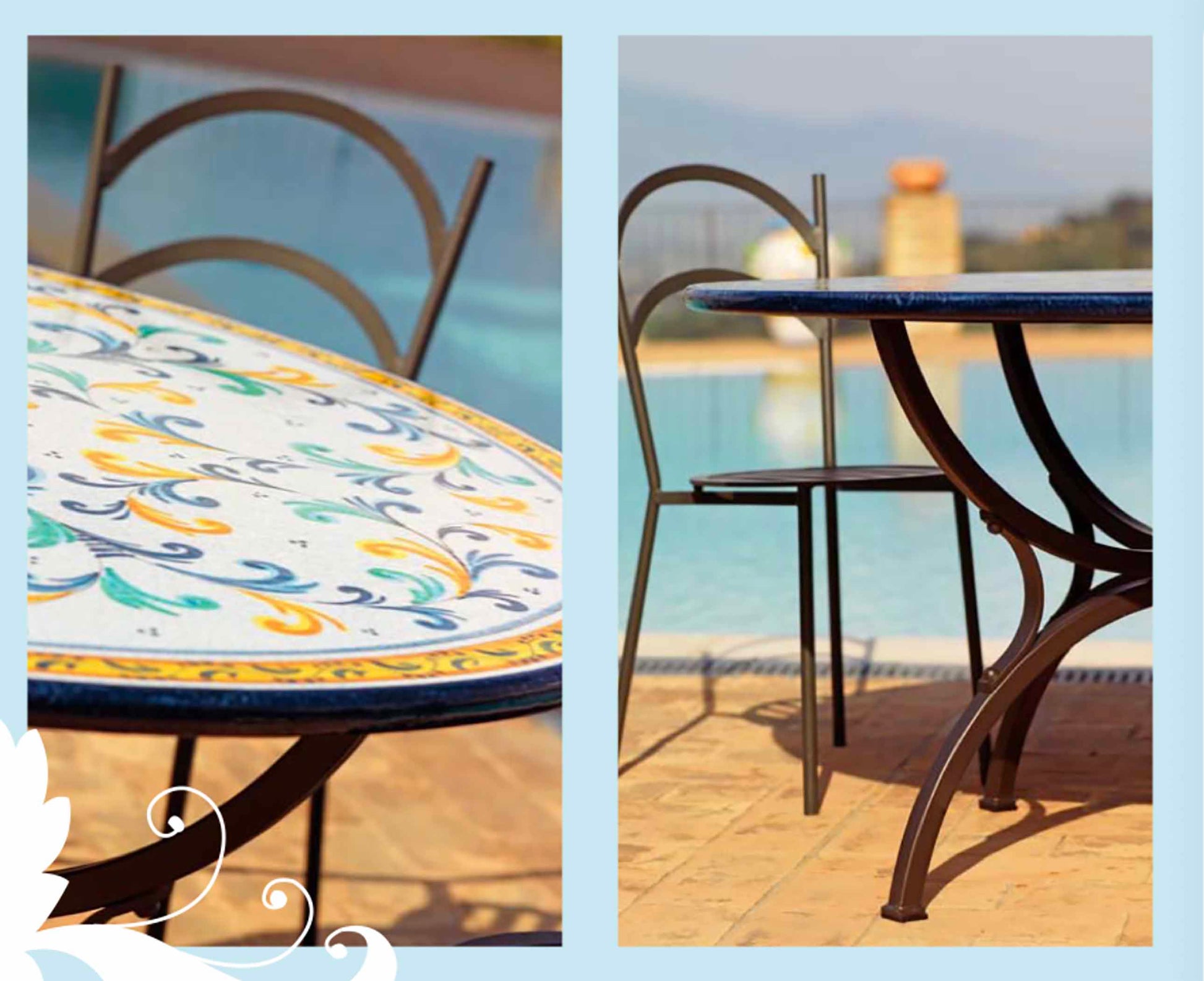 Sagnimignano Round Lava Stone Ceramic Table Details
