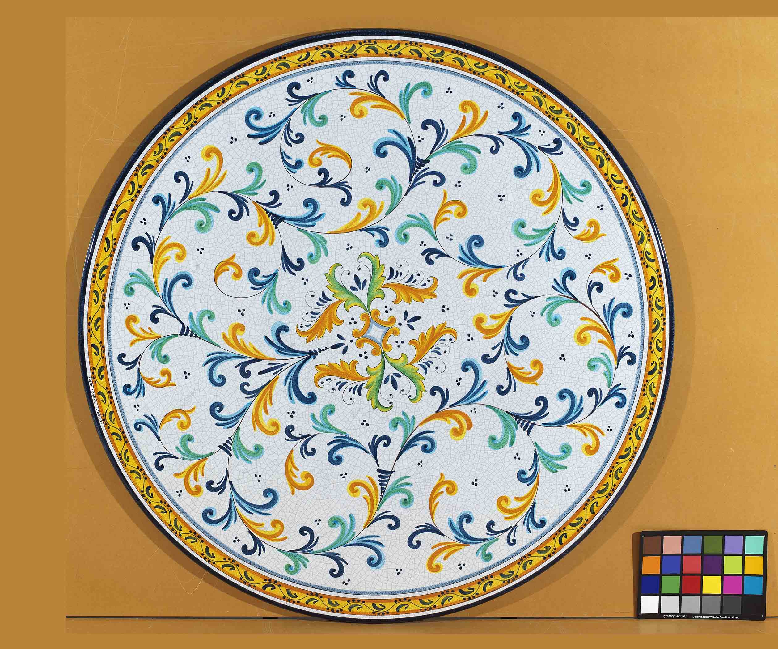 Sagnimignano Round Lava Stone Ceramic Table Top Details
