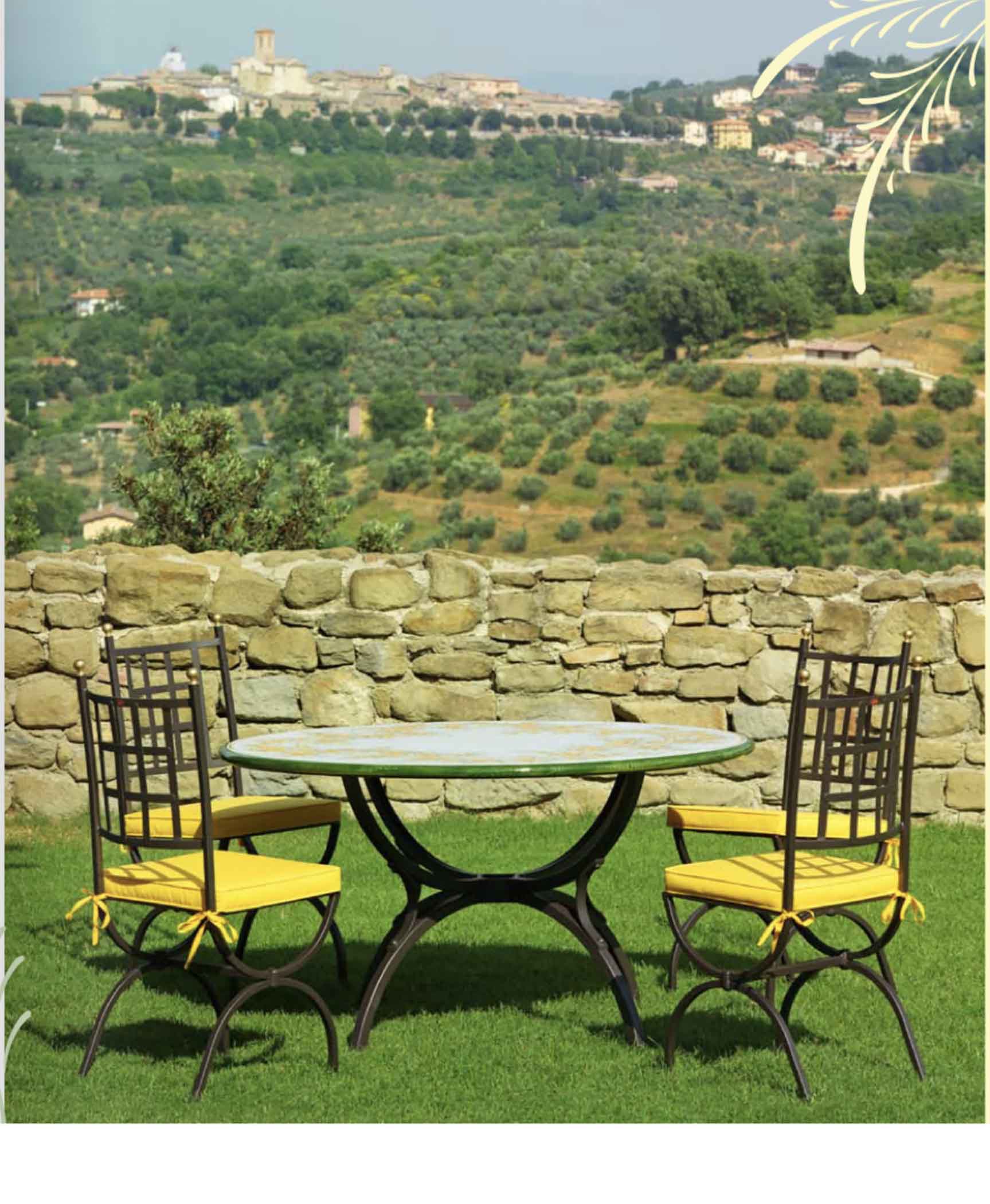 Italian Sanremo Round Lava Stone Ceramic Table