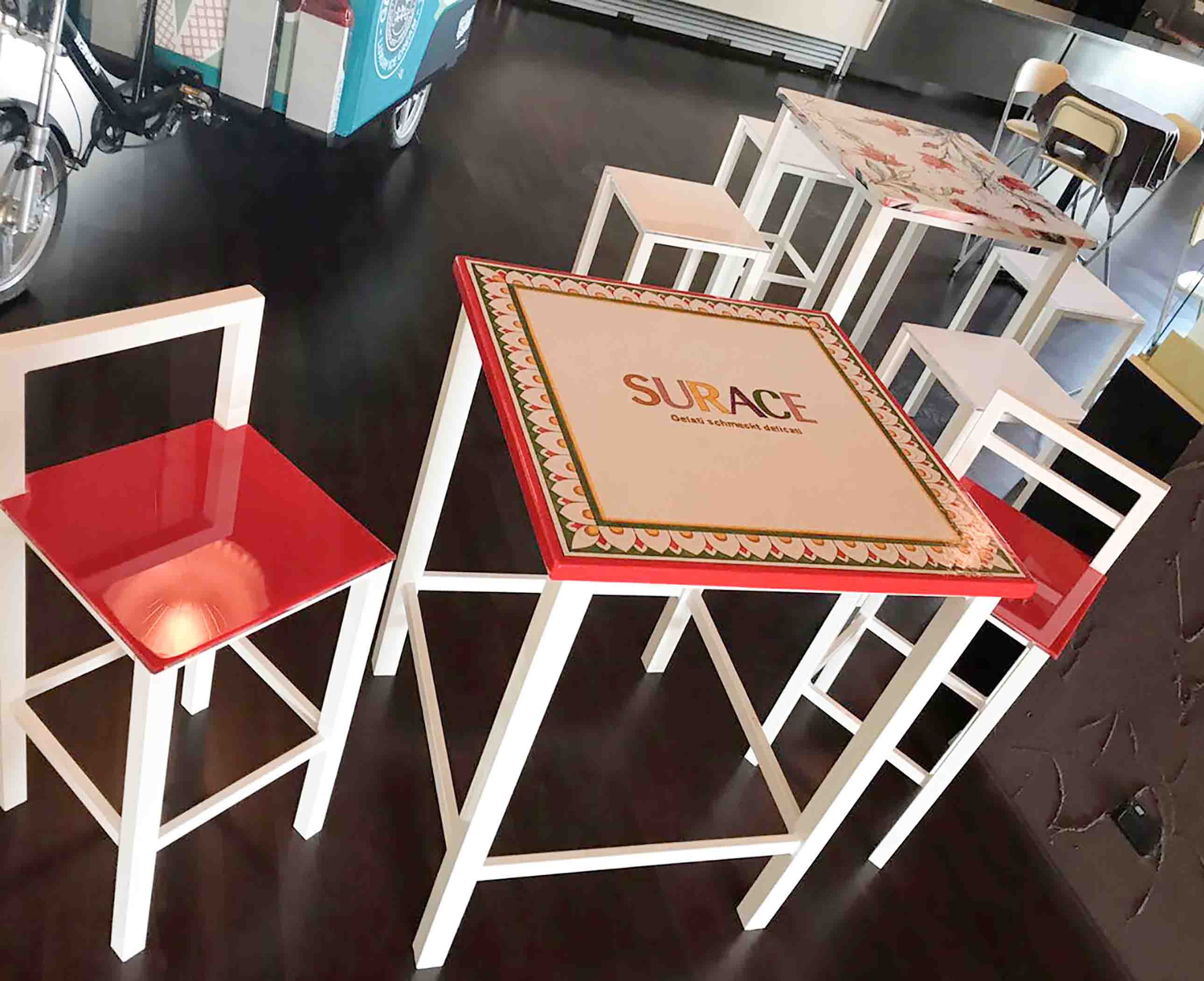 Contract Branded Square Lava Stone Tabletop