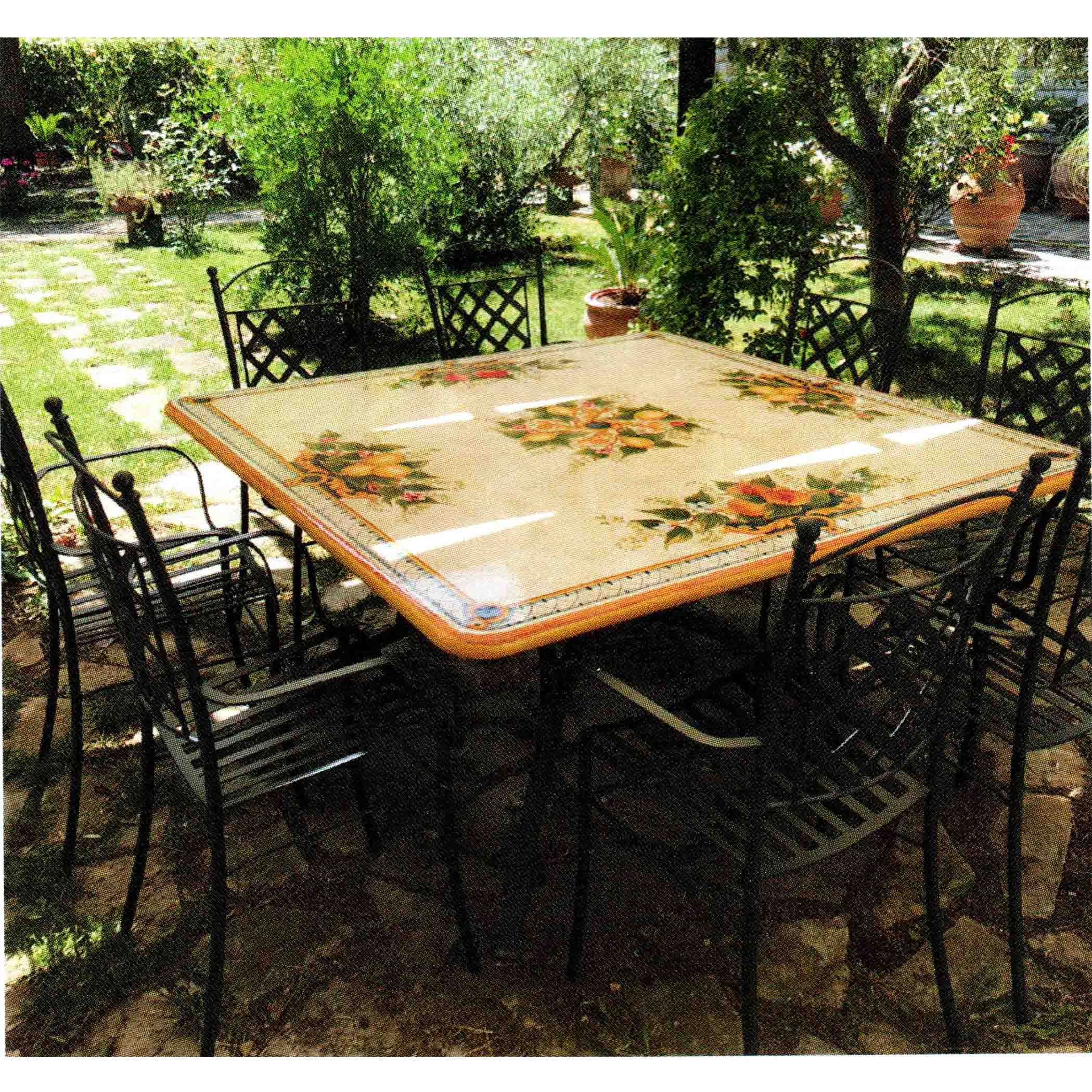 Sicily Square Lava Stone Ceramic Table